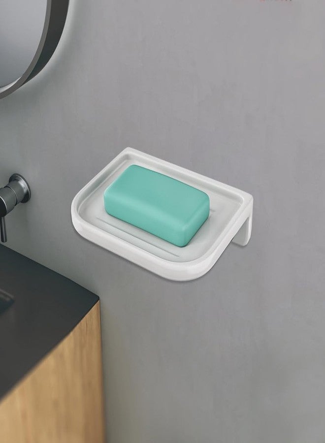 MASTER BATH حامل صابون سيراميك فاخر من ماستر باث QW118، حامل صابون من السيراميك عالي الجودة، حامل صابون للحمام، حامل صابون سيراميك فاخر يُثبت على الحائط (أبيض) - Image 1